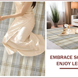 Ultra Soft Area Rug, Non Slip, Stain Resistant, Washable Area Rugs for Living Room, Bedroom, Classic Vintage Checkered Aesthetic(Beige)