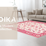 Ultra Soft Area Rug, Non Slip, Stain Resistant, Washable Area Rugs for Living Room, Bedroom, Tranquil Vintage Flower Style(White)