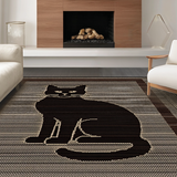 Ultra Soft Area Rug, Non Slip, Stain Resistant, Washable Area Rugs for Living Room, Bedroom, Rustic Earthy Coir Charm(Black)