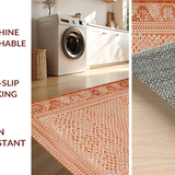 Ultra Soft Area Rug, Non Slip, Stain Resistant, Washable Area Rugs for Living Room, Bedroom, Eclectic Textured Contemporary Look(Orange)