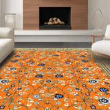 Ultra Soft Area Rug, Non Slip, Stain Resistant, Washable Area Rugs for Living Room, Bedroom, Vibrant Multi-Color Floral Elegance(Orange)
