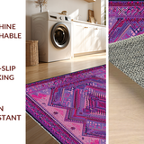Ultra Soft Area Rug, Non Slip, Stain Resistant, Washable Area Rugs for Living Room, Bedroom, Striking Layered Symmetrical Design(Purple)