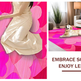 Ultra Soft Area Rug, Non Slip, Stain Resistant, Washable Area Rugs for Living Room, Bedroom, Romantic Cozy Faux Fur Style(Pink)