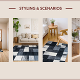 Distressed Geometric Floor Accent(Black)