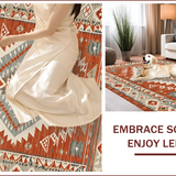 Ultra Soft Area Rug, Non Slip, Stain Resistant, Washable Area Rugs for Living Room, Bedroom, Rustic Earthy Geometric Aesthetic(Red)