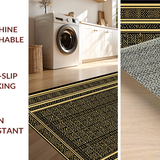 Ultra Soft Area Rug, Non Slip, Stain Resistant, Washable Area Rugs for Living Room, Bedroom, Sophisticated Curvilinear Patterns in Gold(Gold)