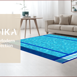 Ultra Soft Area Rug, Non Slip, Stain Resistant, Washable Area Rugs for Living Room, Bedroom, Vibrant Coastal Poolside Aesthetic(Blue)
