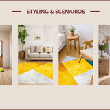 Ultra Soft Area Rug, Non Slip, Stain Resistant, Washable Area Rugs for Living Room, Bedroom, Vibrant Yellow Kitchen Stain-Resistant Decorative Rug(Yellow)