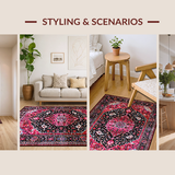 Contemporary Linear Distressed Look(Red)