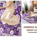 Ultra Soft Area Rug, Non Slip, Stain Resistant, Washable Area Rugs for Living Room, Bedroom, Gorgeous Floral Tassel Embellishment(Purple)