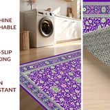 Ultra Soft Area Rug, Non Slip, Stain Resistant, Washable Area Rugs for Living Room, Bedroom, Contemporary Bright Floral Arrangement(Purple)