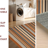 Ultra Soft Area Rug, Non Slip, Stain Resistant, Washable Area Rugs for Living Room, Bedroom, Contemporary Warm Toned Weave(Orange)