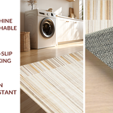 Ultra Soft Area Rug, Non Slip, Stain Resistant, Washable Area Rugs for Living Room, Bedroom, Rustic Textured Woven Aesthetic(Beige)