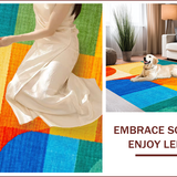 Ultra Soft Area Rug, Non Slip, Stain Resistant, Washable Area Rugs for Living Room, Bedroom, Non-Slip Colorful Entryway Meditation Carpet(Orange)