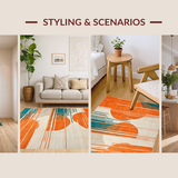 Ultra Soft Area Rug, Non Slip, Stain Resistant, Washable Area Rugs for Living Room, Bedroom, Dynamic Textured Color Fusion(Orange)