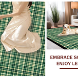 Ultra Soft Area Rug, Non Slip, Stain Resistant, Washable Area Rugs for Living Room, Bedroom, Stylish Neutral Plaid Motif(Green)