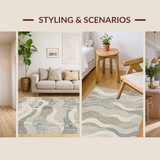 Inviting Softly Curved Geometric Style(Beige)