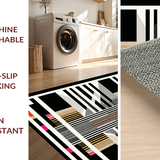 Ultra Soft Area Rug, Non Slip, Stain Resistant, Washable Area Rugs for Living Room, Bedroom, Sleek Abstract Zebra Textures(Black)