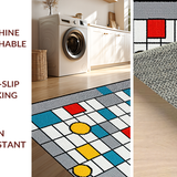 Ultra Soft Area Rug, Non Slip, Stain Resistant, Washable Area Rugs for Living Room, Bedroom, Vibrant Monochrome Interactive Style(Gray)