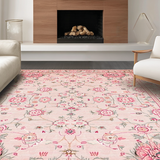Ultra Soft Area Rug, Non Slip, Stain Resistant, Washable Area Rugs for Living Room, Bedroom, Dusty Pink Earthy Trellis Theme(Pink)