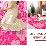 Ultra Soft Area Rug, Non Slip, Stain Resistant, Washable Area Rugs for Living Room, Bedroom, Stylish Plush Diamond Motif(Pink)