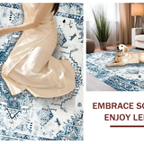 Light Blue Vintage Geometric Design(White)