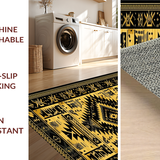 Ultra Soft Area Rug, Non Slip, Stain Resistant, Washable Area Rugs for Living Room, Bedroom, Bold Black and Gold Textures(Gold)