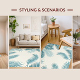 Ultra Soft Area Rug, Non Slip, Stain Resistant, Washable Area Rugs for Living Room, Bedroom, Rustic Tropical Textured Appeal(Ivory)