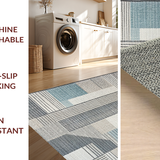 Ultra Soft Area Rug, Non Slip, Stain Resistant, Washable Area Rugs for Living Room, Bedroom, Sleek Contemporary Abstract Elements(Gray)