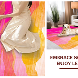 Ultra Soft Area Rug, Non Slip, Stain Resistant, Washable Area Rugs for Living Room, Bedroom, Chic Sunset-Inspired Artistic Flair(Yellow)