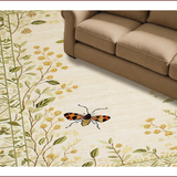 Ultra Soft Area Rug, Non Slip, Stain Resistant, Washable Area Rugs for Living Room, Bedroom, Nature-Inspired Insect Print Area Rug for Living Room(Beige)