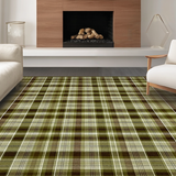 Ultra Soft Area Rug, Non Slip, Stain Resistant, Washable Area Rugs for Living Room, Bedroom, Warm Neutral Plaid Overlay(Brown)