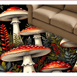 Ultra Soft Area Rug, Non Slip, Stain Resistant, Washable Area Rugs for Living Room, Bedroom, Vintage Forest Foliage Aesthetic(Red)