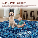 Ultra Soft Area Rug, Non Slip, Stain Resistant, Washable Area Rugs for Living Room, Bedroom, Versatile Boys Bedroom High Traffic Area Rug(Blue)