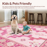 Ultra Soft Area Rug, Non Slip, Stain Resistant, Washable Area Rugs for Living Room, Bedroom, Non-Slip Cowboy Boots Living Room Carpet(Pink)