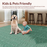 Ultra Soft Area Rug, Non Slip, Stain Resistant, Washable Area Rugs for Living Room, Bedroom, Soft Modern Abstract Dining Room Rug(Green)