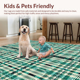 Ultra Soft Area Rug, Non Slip, Stain Resistant, Washable Area Rugs for Living Room, Bedroom, Retro Greek Key Meander(Beige)