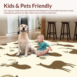 Ultra Soft Area Rug, Non Slip, Stain Resistant, Washable Area Rugs for Living Room, Bedroom, Fluffy Faux Deer Fur(Beige)