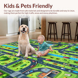 Ultra Soft Area Rug, Non Slip, Stain Resistant, Washable Area Rugs for Living Room, Bedroom, Multi Color Educational Playmat for Kids(Green)