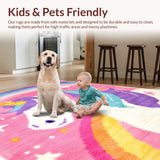 Ultra Soft Area Rug, Non Slip, Stain Resistant, Washable Area Rugs for Living Room, Bedroom, Fluffy Unicorn Shag(Red)