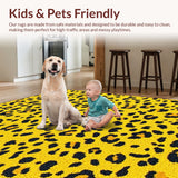 Ultra Soft Area Rug, Non Slip, Stain Resistant, Washable Area Rugs for Living Room, Bedroom, Boho Leopard Print(Yellow)