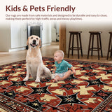 Ultra Soft Area Rug, Non Slip, Stain Resistant, Washable Area Rugs for Living Room, Bedroom, Western Star Vintage Runner(Beige)