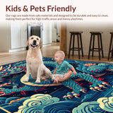 Ultra Soft Area Rug, Non Slip, Stain Resistant, Washable Area Rugs for Living Room, Bedroom, Colorful Dragon Fantasy Kids Bedroom Rug(Blue)