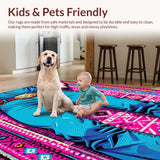 Ultra Soft Area Rug, Non Slip, Stain Resistant, Washable Area Rugs for Living Room, Bedroom, Non-Slip Cowgirl Bath Rug for Rustic Decor(Blue)