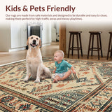 Ultra Soft Area Rug, Non Slip, Stain Resistant, Washable Area Rugs for Living Room, Bedroom, Western Rubber Backing(Beige)