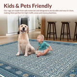 Ultra Soft Area Rug, Non Slip, Stain Resistant, Washable Area Rugs for Living Room, Bedroom, Soft Islamic Design Prayer Mat(Blue)