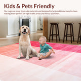 Ultra Soft Area Rug, Non Slip, Stain Resistant, Washable Area Rugs for Living Room, Bedroom, ombre faux wool nursery(Pink)