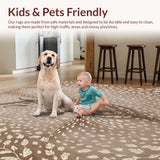 Ultra Soft Area Rug, Non Slip, Stain Resistant, Washable Area Rugs for Living Room, Bedroom, Contemporary Antelope Print Kitchen Rug(Beige)