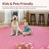 Ultra Soft Area Rug, Non Slip, Stain Resistant, Washable Area Rugs for Living Room, Bedroom, coquette floral aesthetic(Pink)