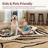 Ultra Soft Area Rug, Non Slip, Stain Resistant, Washable Area Rugs for Living Room, Bedroom, Faux Tiger Fur(Beige)